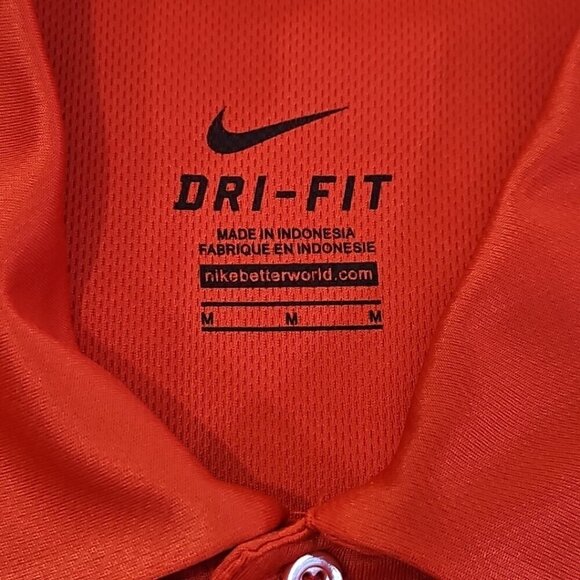 Nike Dri-Fit Athletic Shirt Polo Tennis Golf Men's M Medium Nike Red & White EUC - Picture 10 of 16